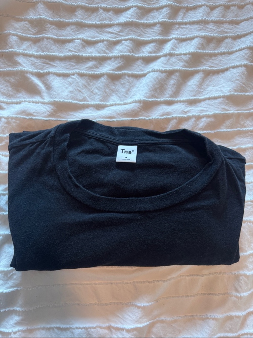 TNA Long Sleeve Crewneck Tee in Black